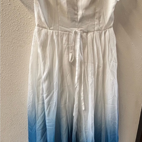 STYLEWE White and Blue Tiered Embellished Gown - Picture 2 of 3